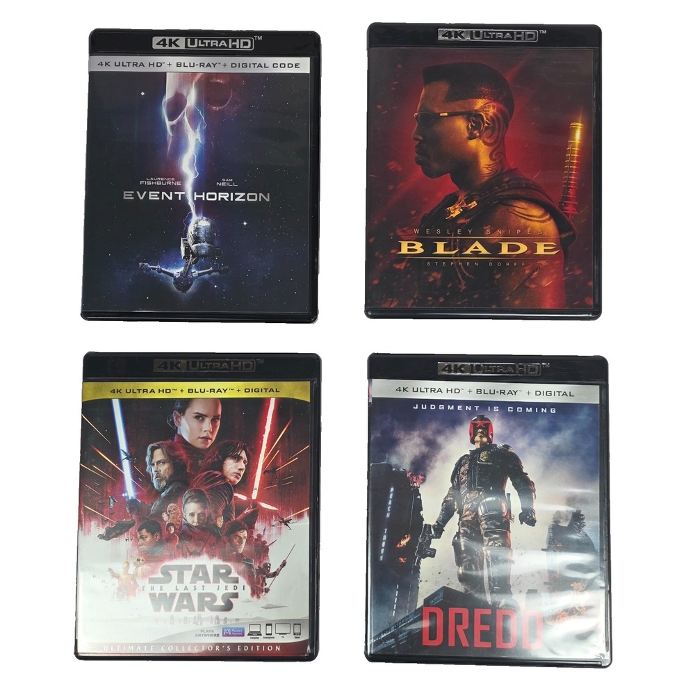 Four 4K UHD Blu-ray Lot - Blade, Event Horizon, Dredd, Star Wars